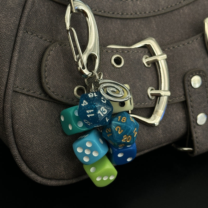 Try My Luck Keychain Bag Charm in Blue