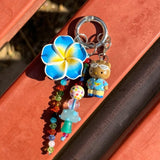 Hawaiian Playground Keychain Bag Charm in Blue