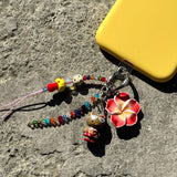 Hawaiian Playground Keychain Bag Charm in Red