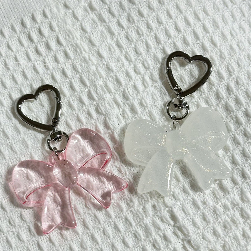 Pink Bow Keychain Bag Charm