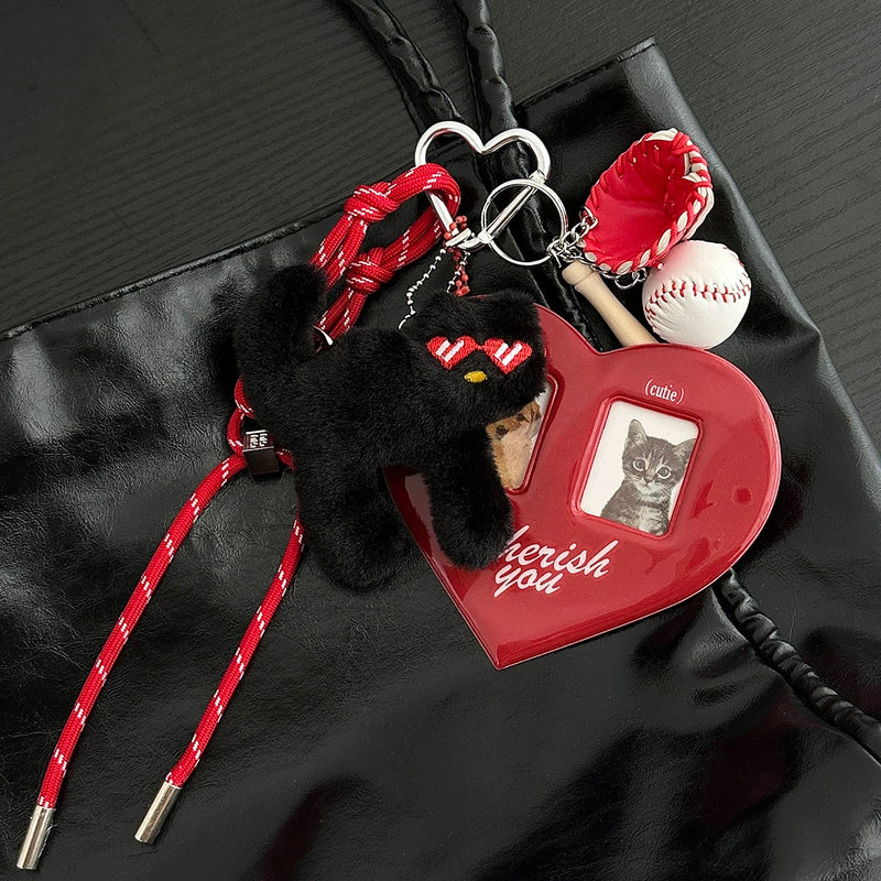 I Heart you Keychain Bag Charm