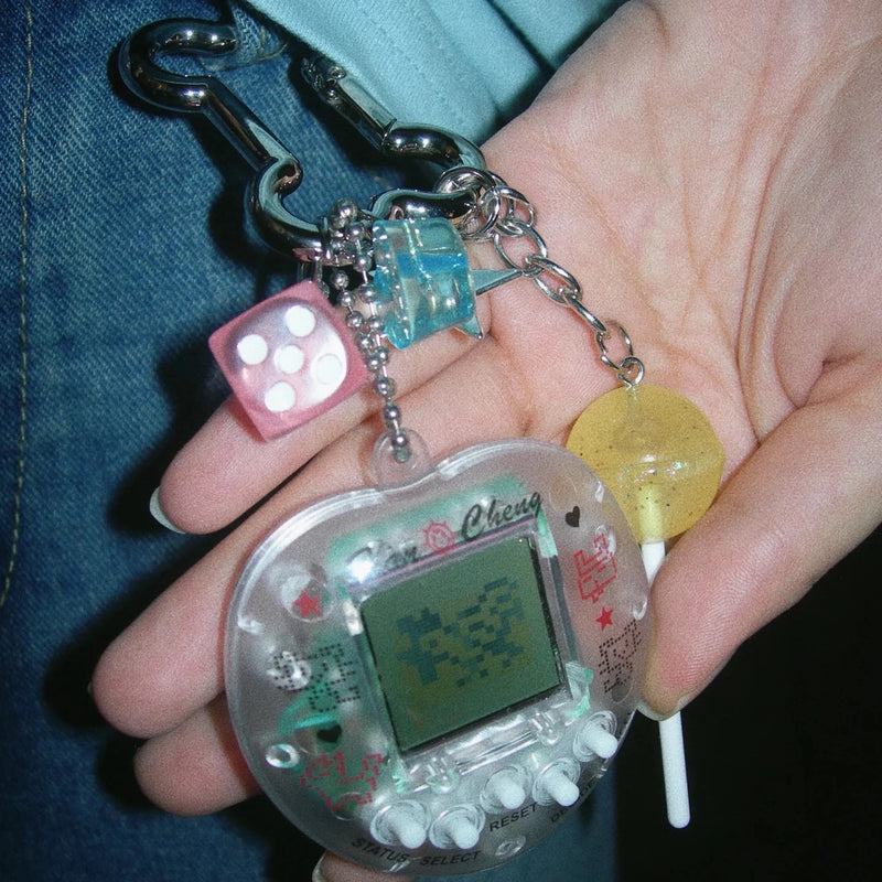 Gaming Nostalgia in Crystal DIY Keychain Bag Charm