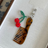 Cherry Comb Bag Charm Keychain