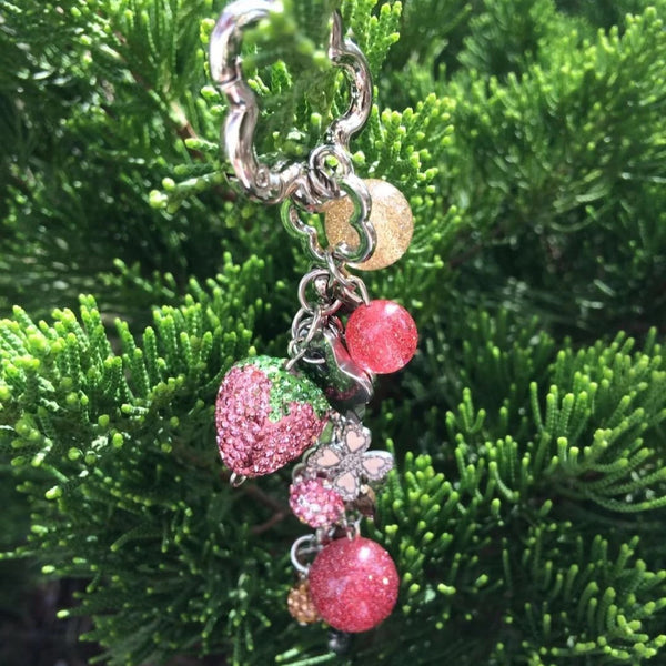 Strawberry Pixie Bag Charm Keychain