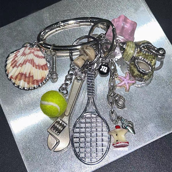 Spining Night Bag Charm Keychain