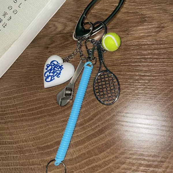Sunday Morning Tennis Bag Charm Keychain