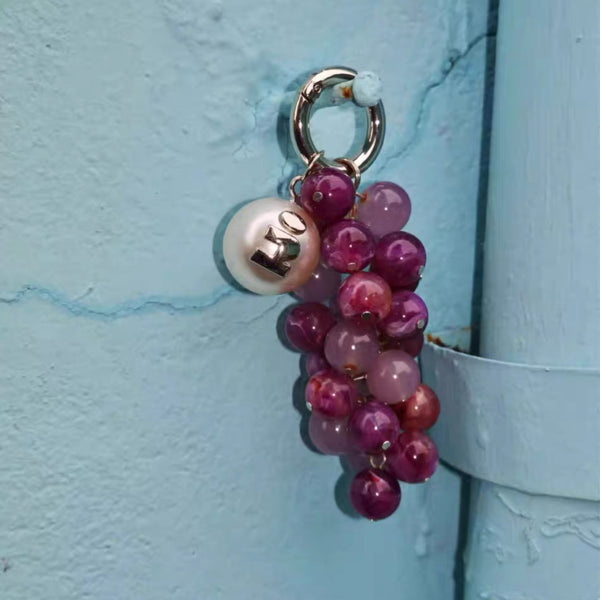 French Summer Grape Bag Charm Keychain