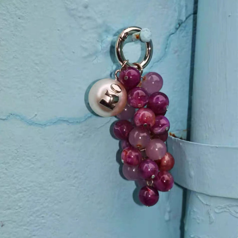 French Summer Grape Bag Charm Keychain