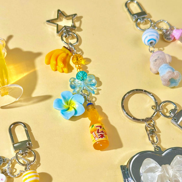 Hawaiian Summer Keychain Bag Charm