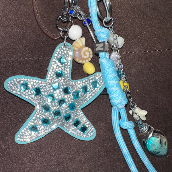 Beach Town Treasure Bag Charm Keychain