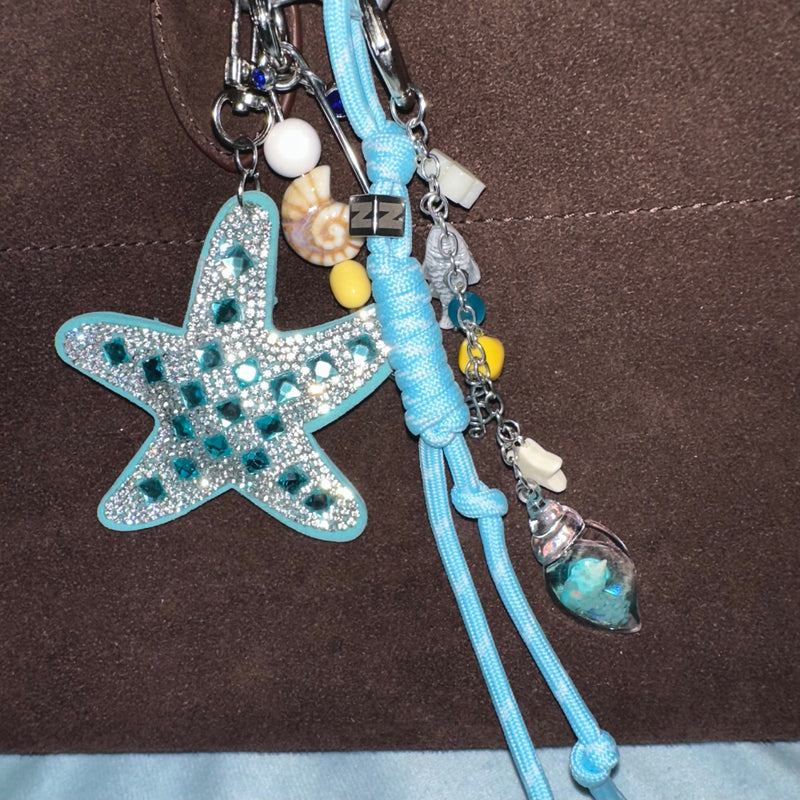 Beach Town Treasure Bag Charm Keychain