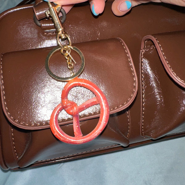 Freshly Baked Pretzel Bag Charm Keychain