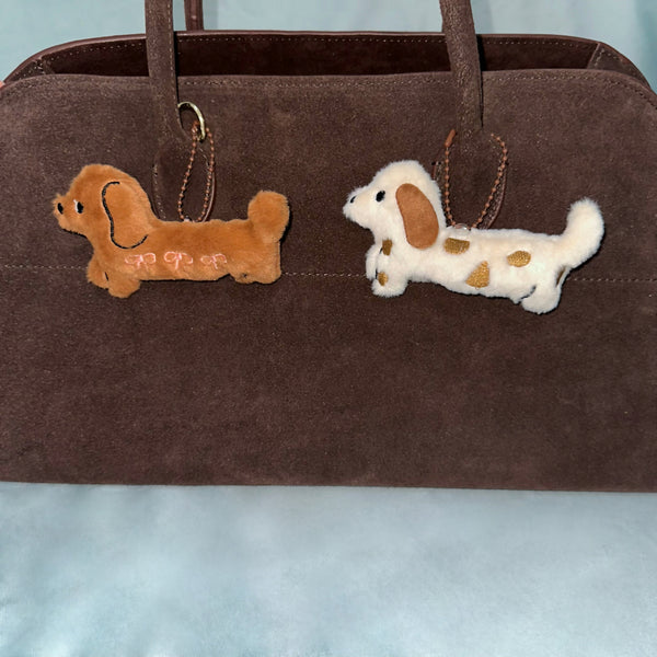 Ribbon Dachshund Bag Charm Keychain