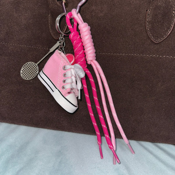 Converse Girl in Pink Bag Charm Keychain