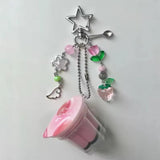 Strawberry Chocolate Jelly Bag Charm Keychain