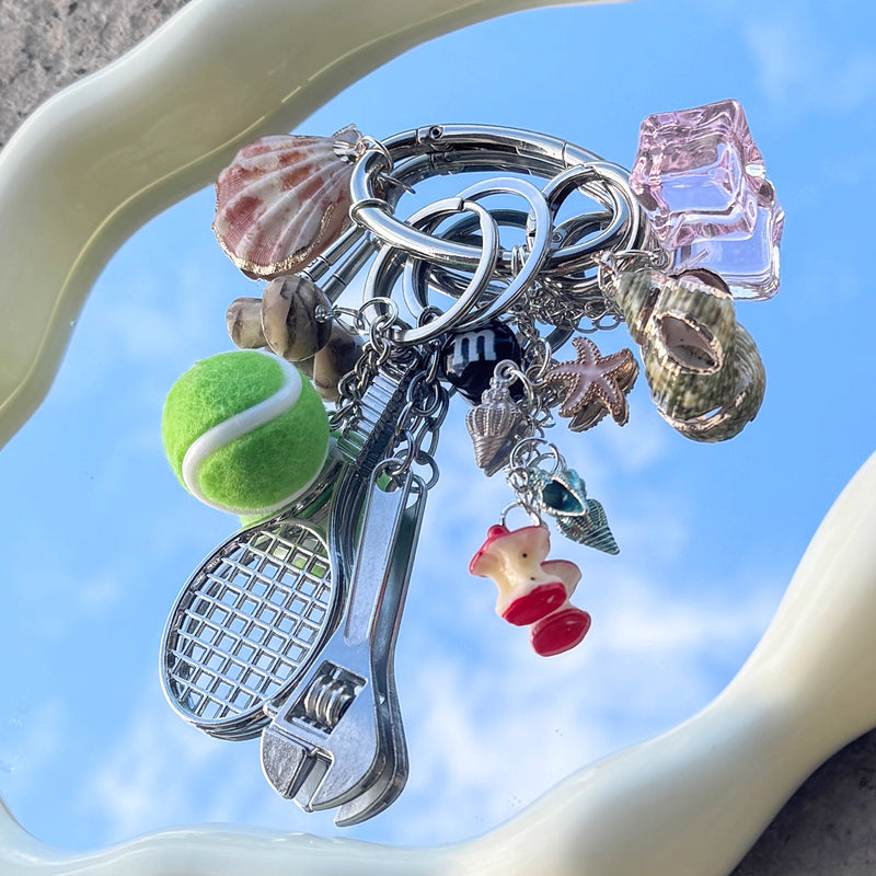 Spining Night Bag Charm Keychain