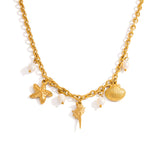 Golden Sea Charms Necklace