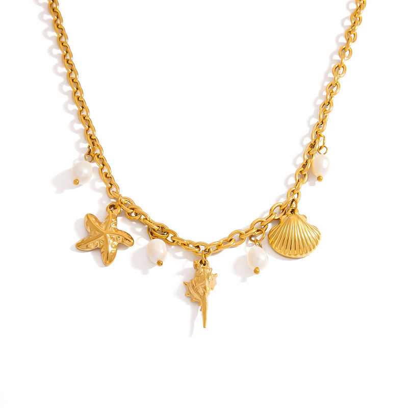 Golden Sea Charms Necklace