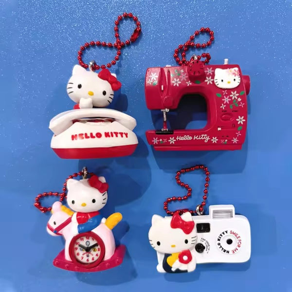 Kitty Family Bag Charm Keychain Set