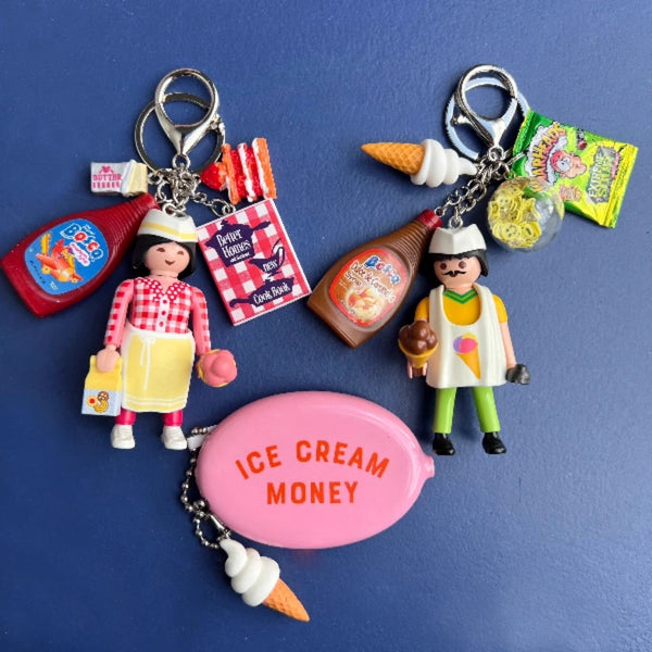 Ice Cream Money Pocket Bag Charm Keychain