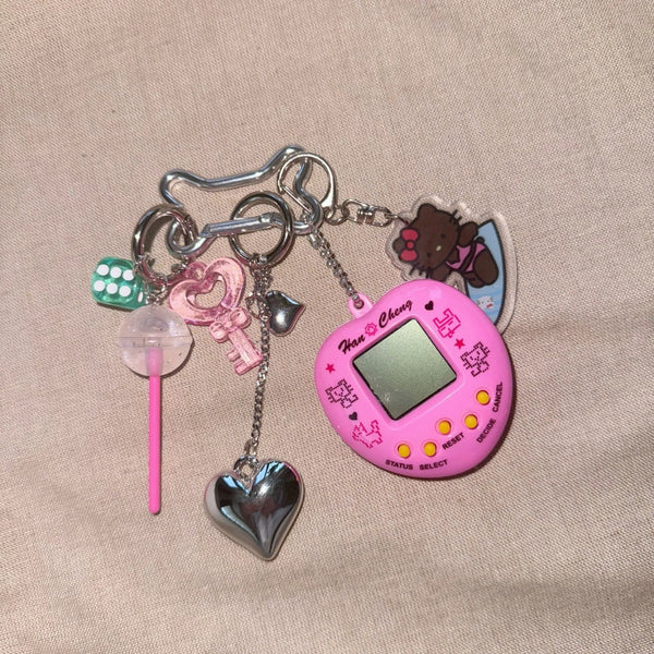 Electric Play Date Bag Charm Keychain
