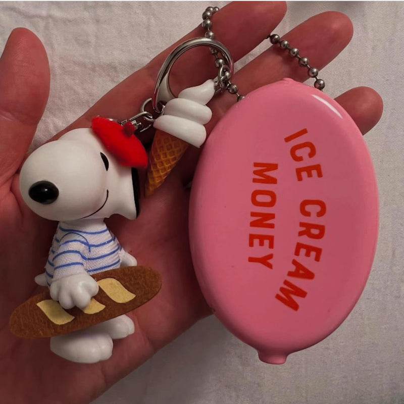 Ice Cream Money Pocket Bag Charm Keychain