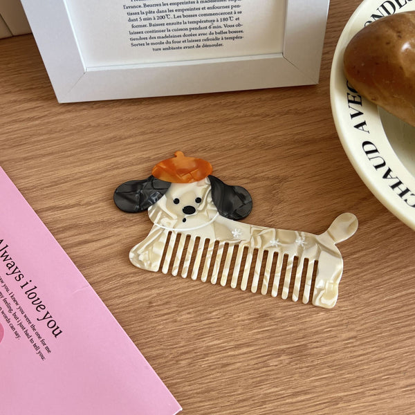 Puppy Friend Comb in Cream