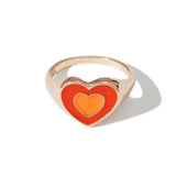 Heart Wave Ring in Orange