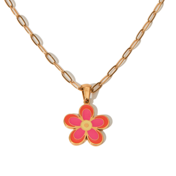 Flower Child Necklace in Pink