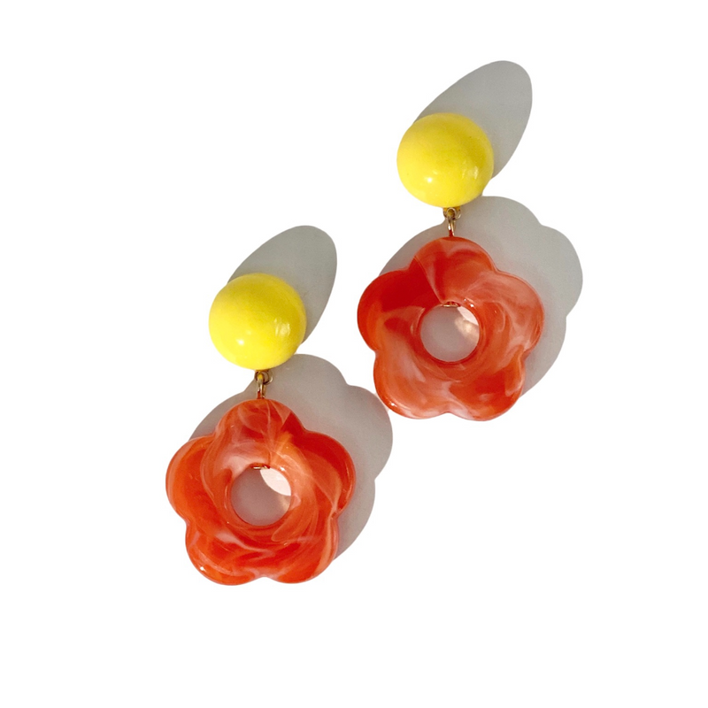 Jelly Flower Earrings in Blue Raspberry