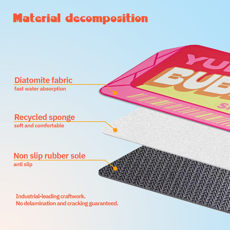 Bubble Gum Quick Dry Machine Washable Bathroom Kitchen Mat – HITRUG