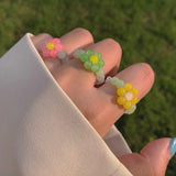 Flower Power Ring in Cherry