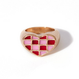 Waffle Heart Ring in Orange Soda