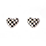Checkered Heart Earrings