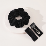 Velvet Scrunchie Set in Blueberry