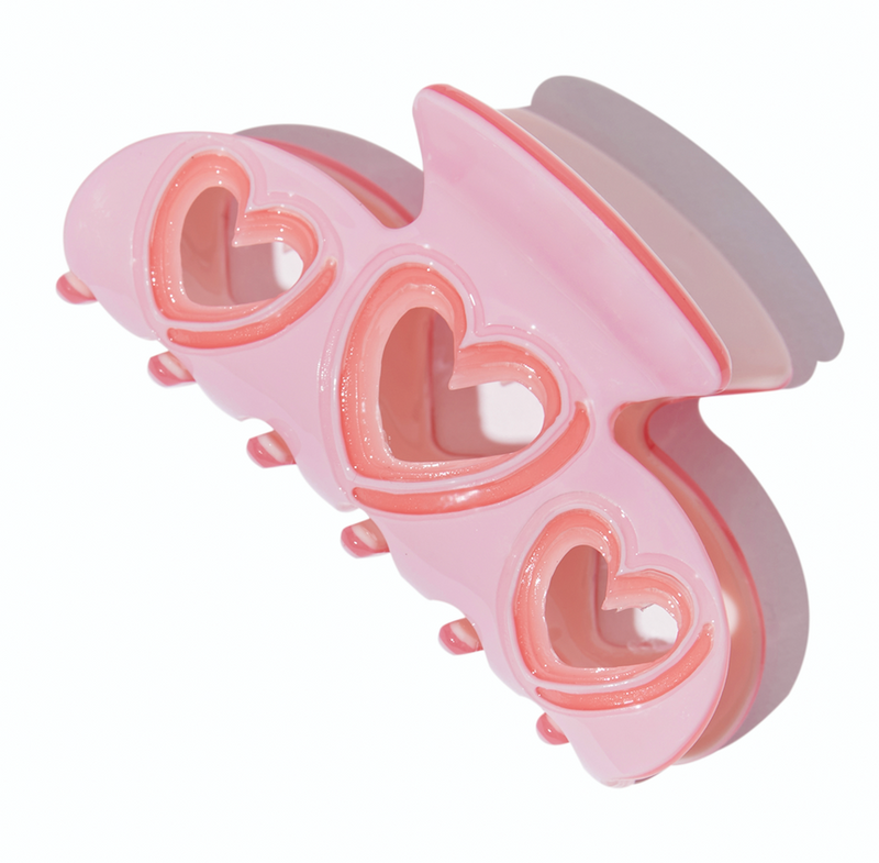 Heart Wave Hair Claw in Strawberry