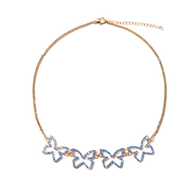 Diamond Wings necklace in Blue