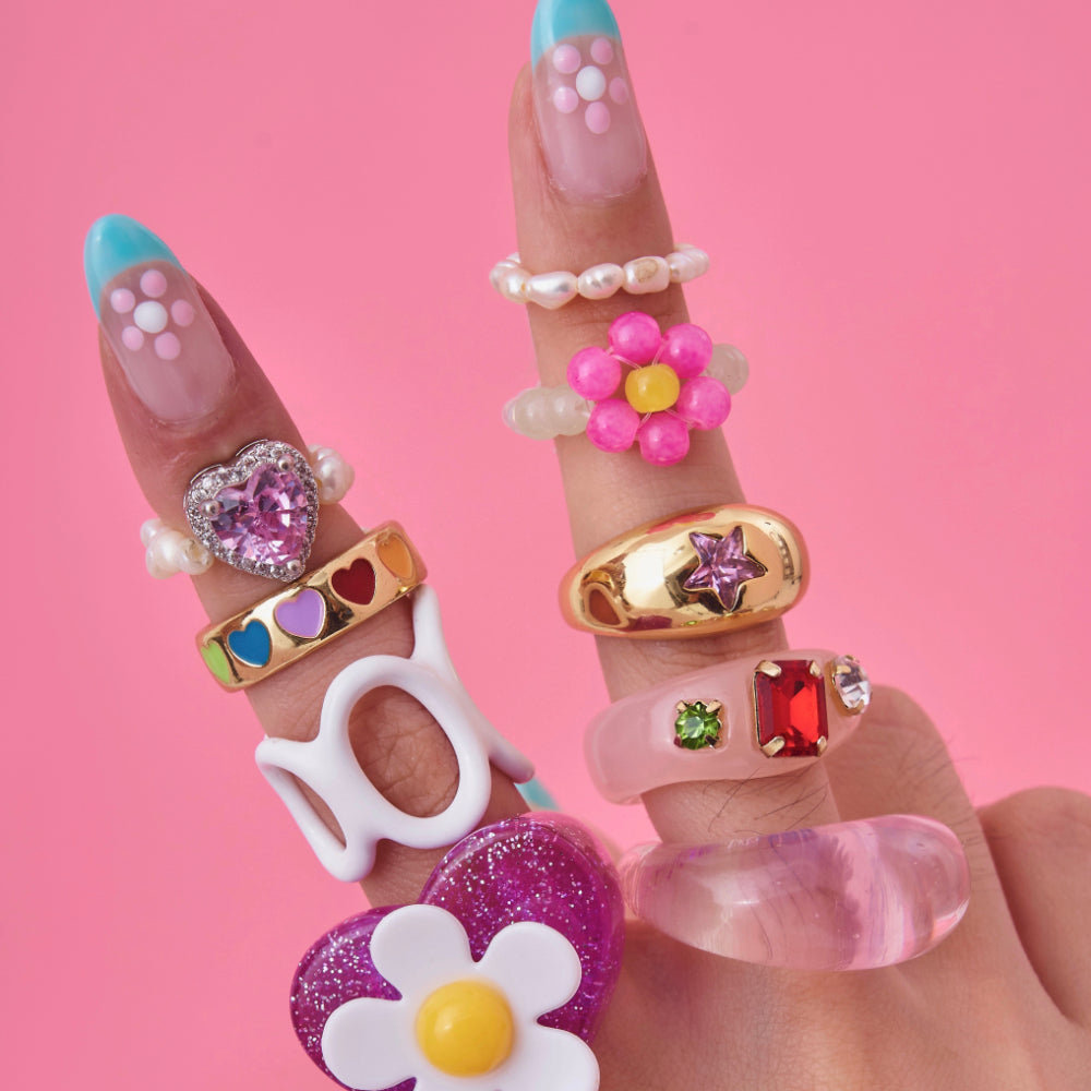 [TATIANA] キャンディー ミニ フラワー 指輪 CR0462 Flower Candy Ring in Peach – shopsnackbreak