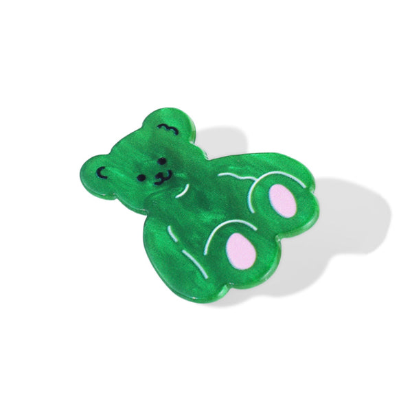 Green Teddy Hair Clip