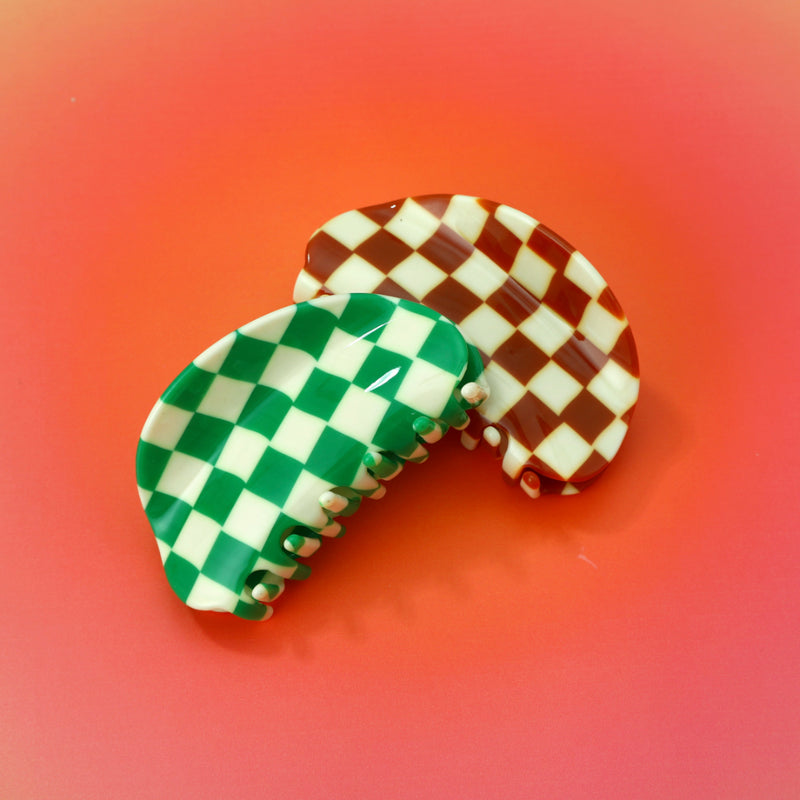 Waffle Hair Claw in Green Apple