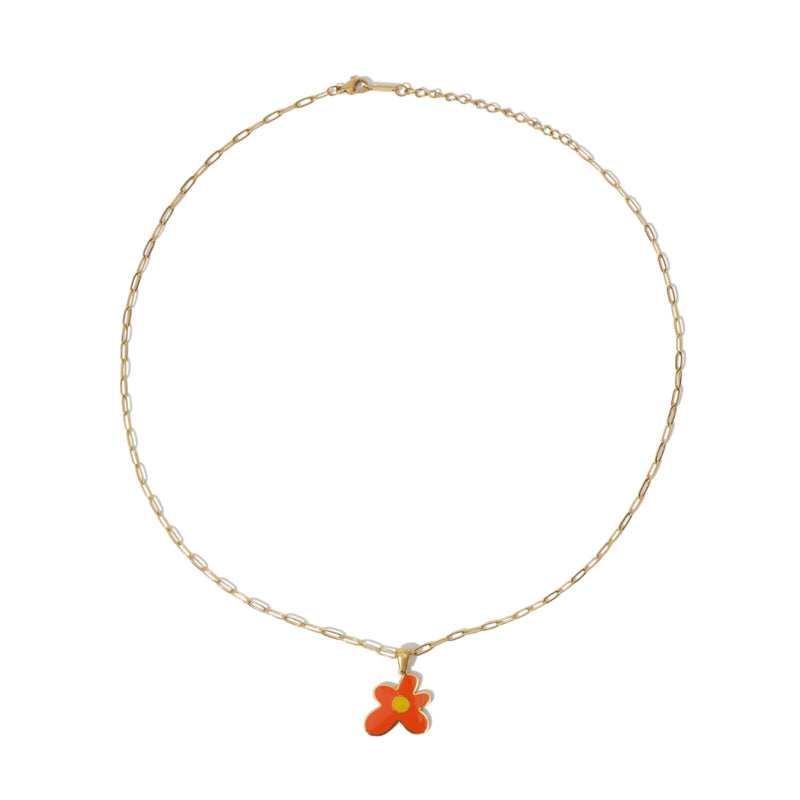 Flower Child Necklace in Orange