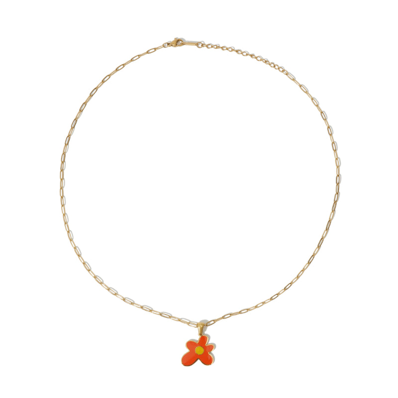 Flower Child Necklace in Orange