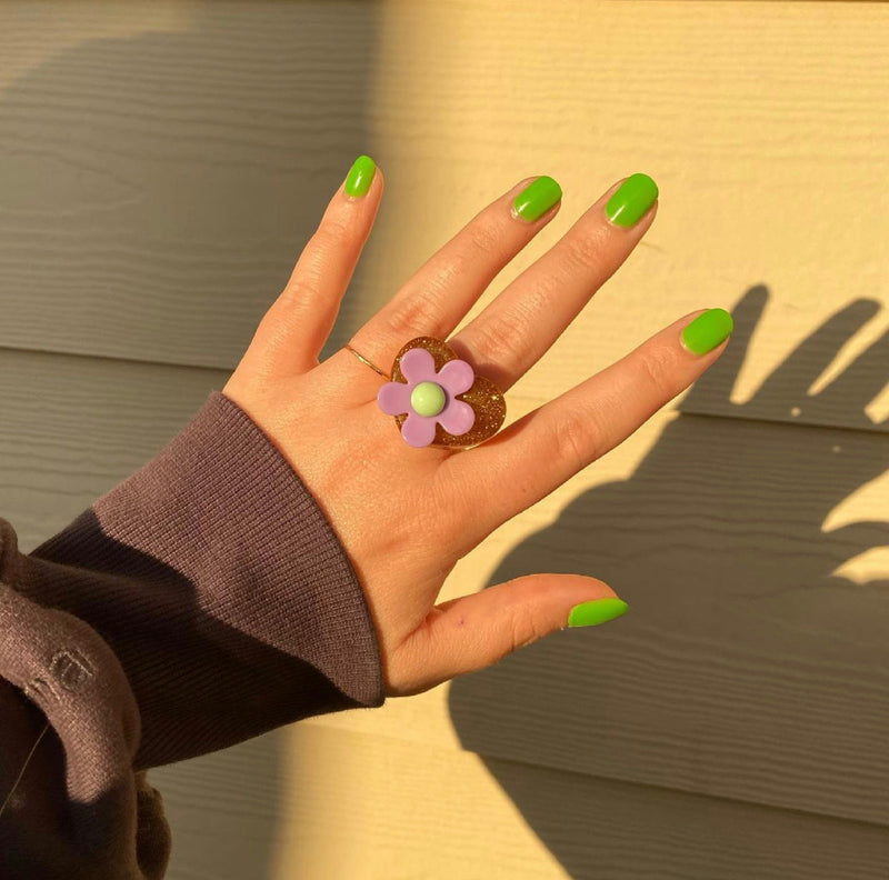 Flower Candy Ring in Orange