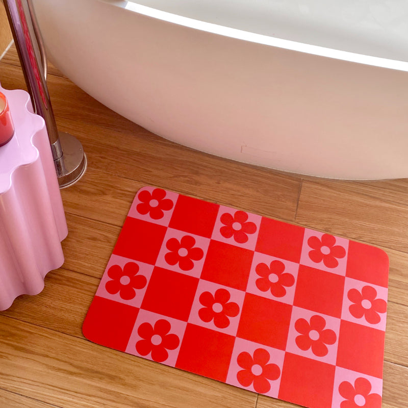 Flower Field Innovative Quick Dry Bath Mat