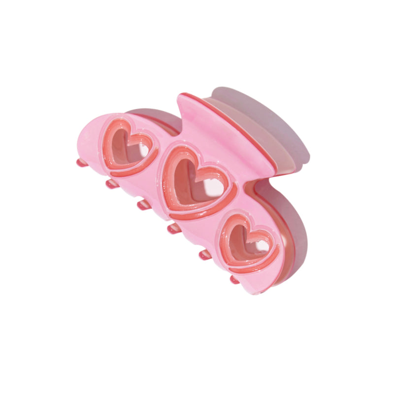 Heart Wave Hair Claw in Strawberry