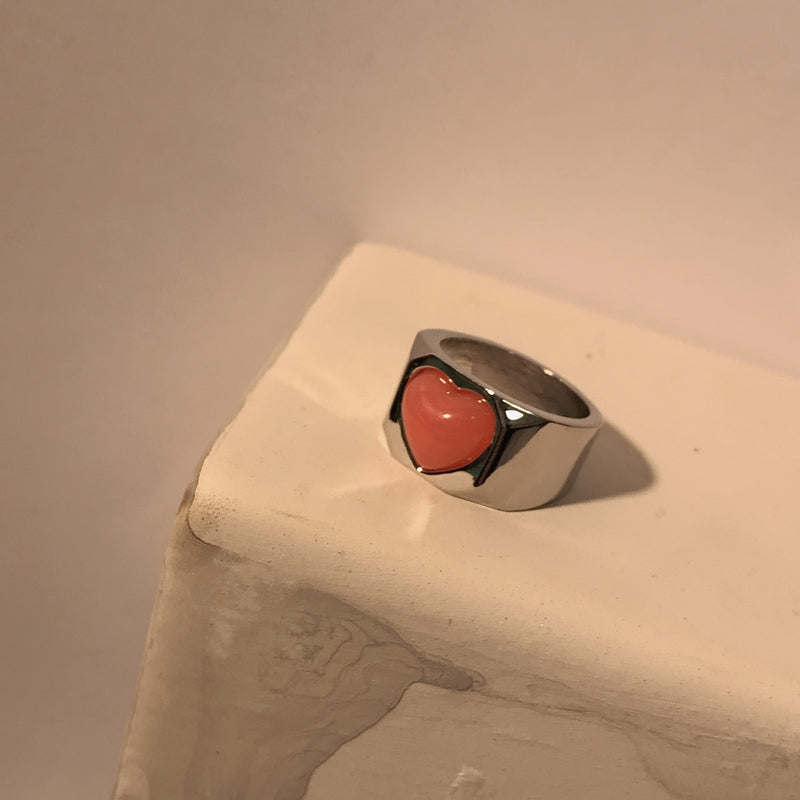 Save The Kiss Ring in Cherry